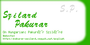 szilard pakurar business card